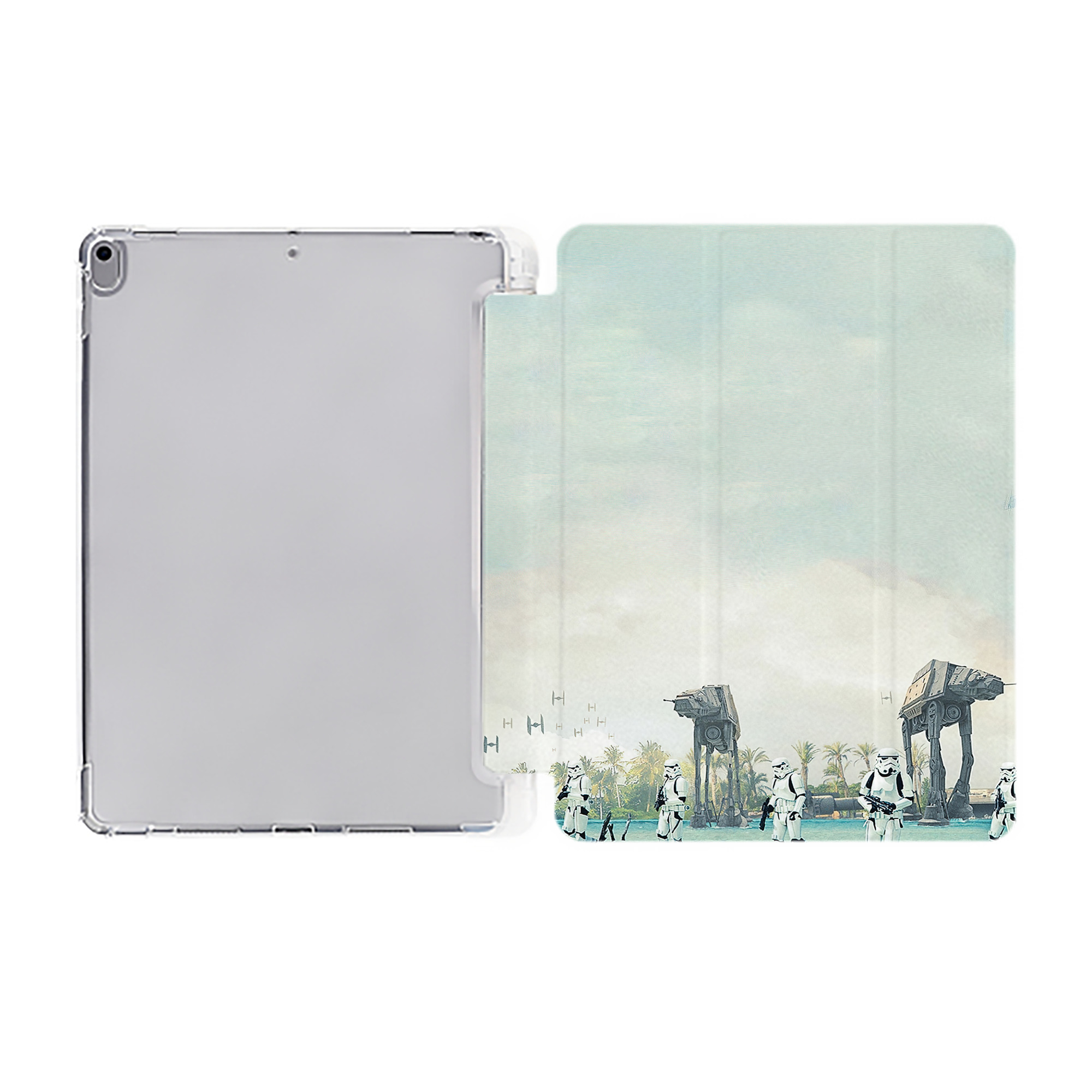 （画像用） スター・ウォーズ Star Wars IPad ケース ペン収納付き 三つ折りスタンド PUレザー×シリコン 対応機種9.5/10.5/10.9インチ